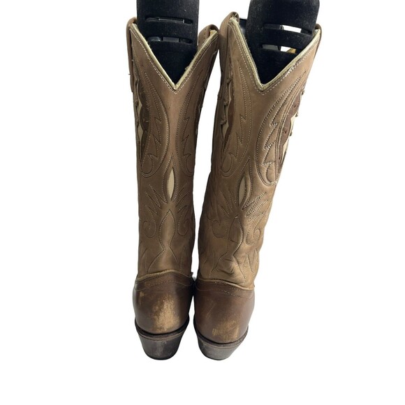 ACME Women's Brown Leather Embroidery Almond Toe Cowboy Western Boots Size US 8A - Picture 3 of 8